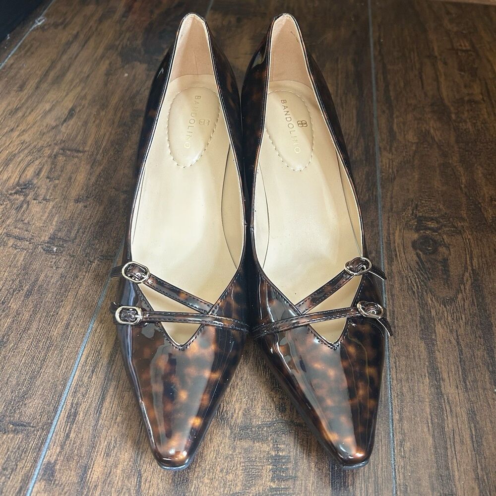 Bandolino Kimbery Women Kitten Heels Size 9 M Double Buckle Leopard Brown